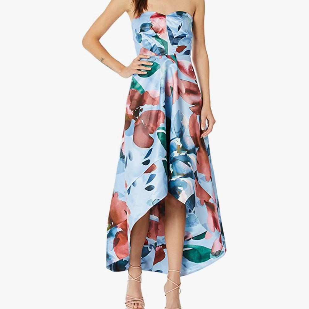 COPY - Parker Black Clara Pleated Bodice High Low Gown